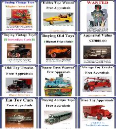 Buying vintage toys highest prices paid. Don't sell your antique toys until you know the facts Buddy L Museum paying absolute highest prices in American for vintage cast iron toys, pressed steel toys, buddy l trucks, german tin toys, vintage space toys. Buying old toys any condition.